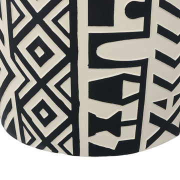 Drornzok 17.75" Geometric Drum Garden Stool - JONATHAN Y
